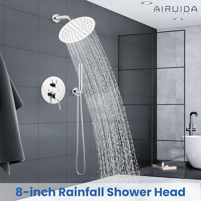 Airuida Shower Fixtures 2 Functions Shower Faucet Set Wall Mounted - Image 8