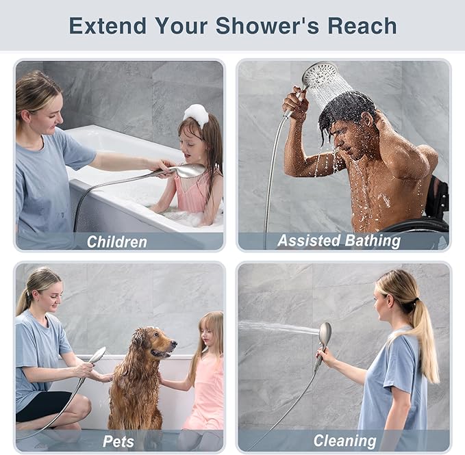 BRIGHT SHOWERS Shower Hose For Hand Held Shower Heads, 96 Inches Cord Extra - Image 6