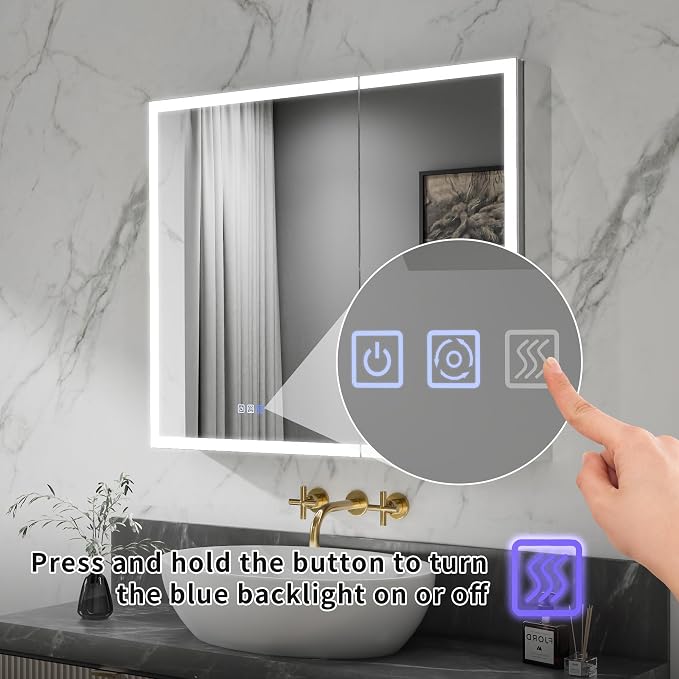 GroGro LED Lighted Bathroom Medicine Cabinet - Image 5