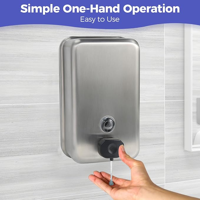 Heavy Duty Stainless Steel Wall Mount Soap Dispenser, 1100ml/37oz, - Image 6