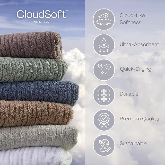 SKL Home CloudSoft Cotton Luxury Bath Towel - Image 5