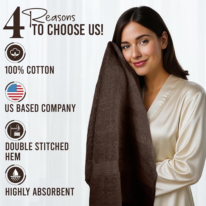 RIVERSIDE 100% Ring Spun Cotton Large Bath Towels Set of 4, 27 x 54 Inches – - Image 5