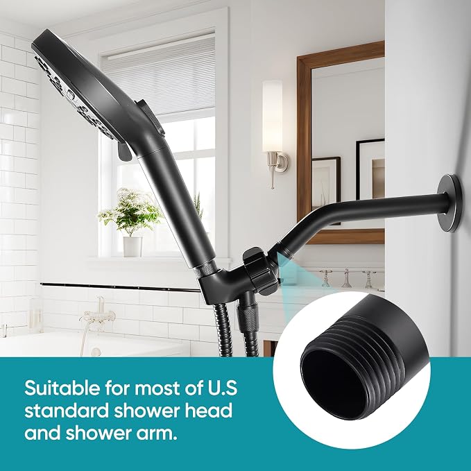 Cobbe Shower Arm with Flange and Teflon Tape, 10-Inches Wall Mounted Shower - Image 4