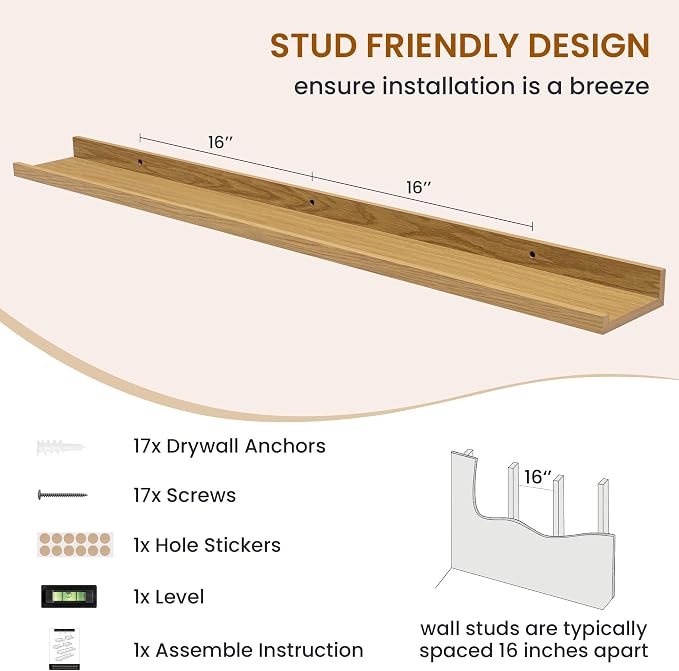 Axeman Picture Ledge Shelf, Floating Shelves - Image 5