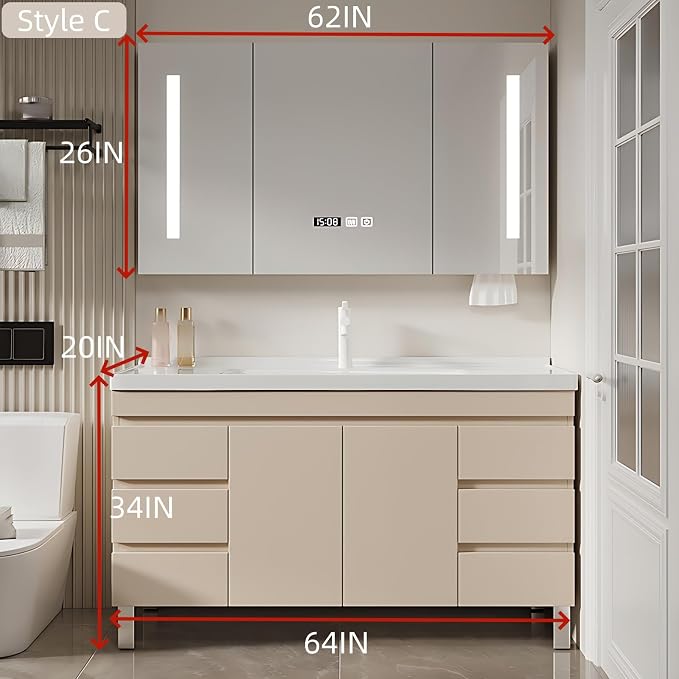 64IN Modern Bathroom Vanity - Image 2