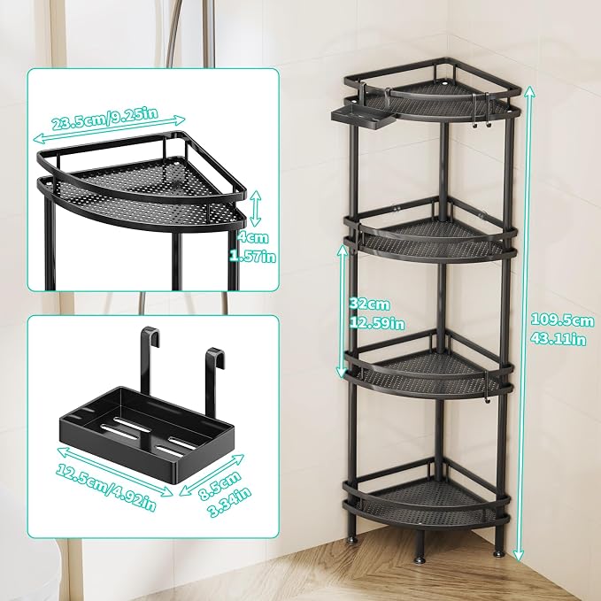 HapiRm Standing Corner Shower Caddy - Image 2