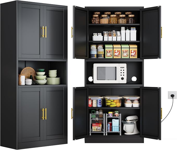 61.02" Tall Bathroom Storage, Kitchen Pantry Storage Cabinet by GAIOUS