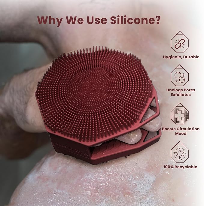 iTokGoK® Premium Silver-Infused Double-Sided Design 2-in-1 Silicone Body Brush - Image 3