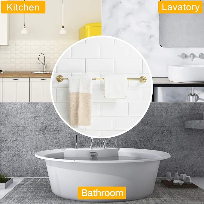 BESy Adjustable 15 to 26 Inch Single Bath Towel Bar - Image 6