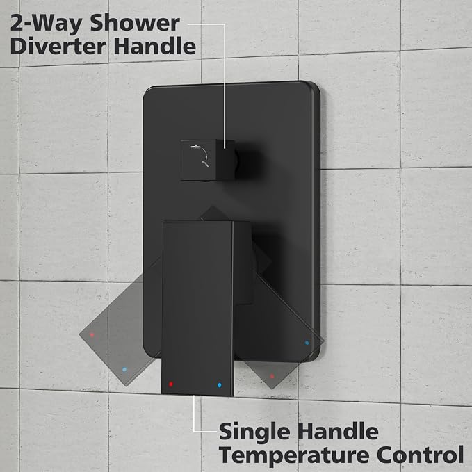 Gabrylly Black Shower System, High-Pressure 10" Stainless Steel Rain Showerhead - Image 5