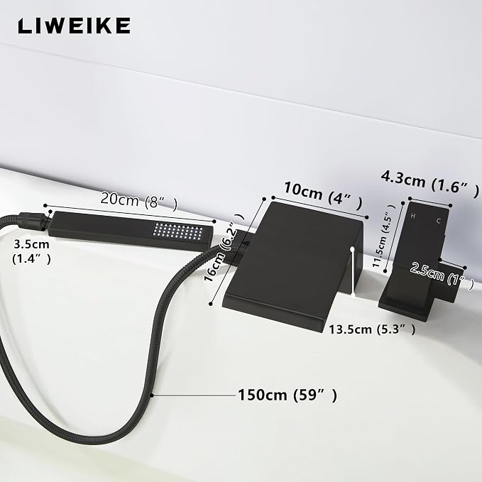 LIWEIKE Black Roman Tub Faucet - Image 6