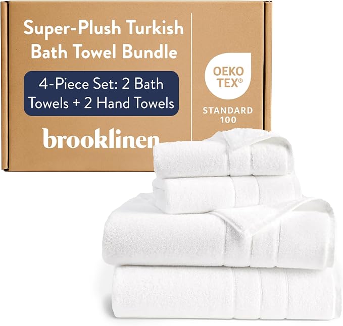 Brooklinen Super-Plush Bath Towel and Hand Towel Set by Brooklinen