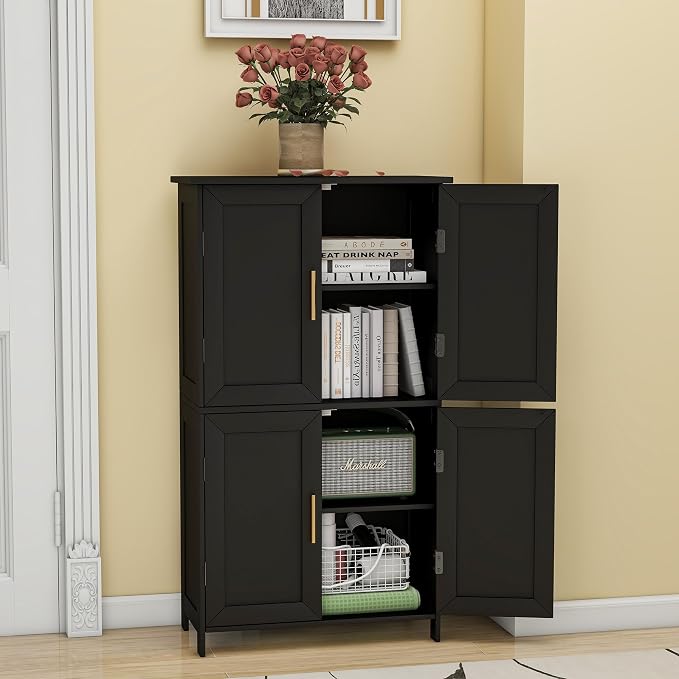 Bathroom Storage Floor Cabinet Freestanding Organizer - Image 3