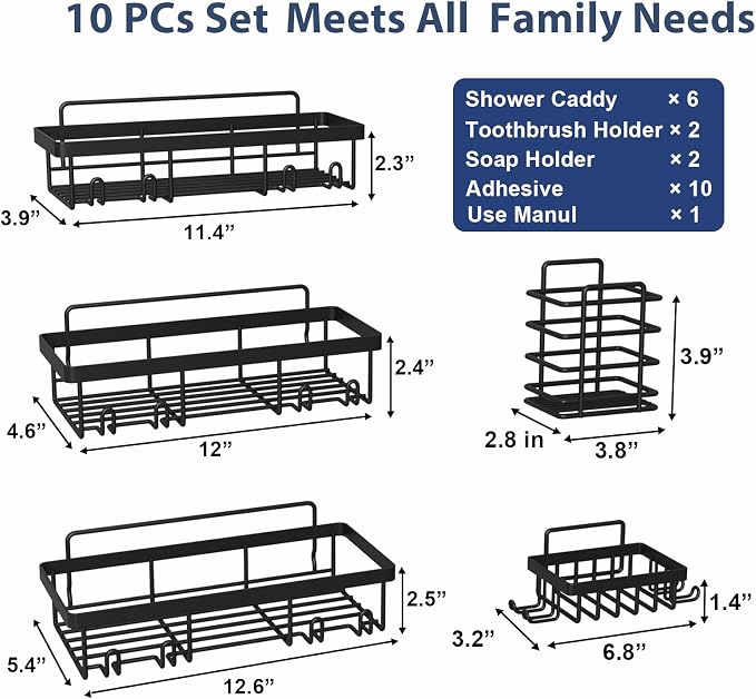 10 Pack Shower Caddy Organizer Rack Shelf - Image 2