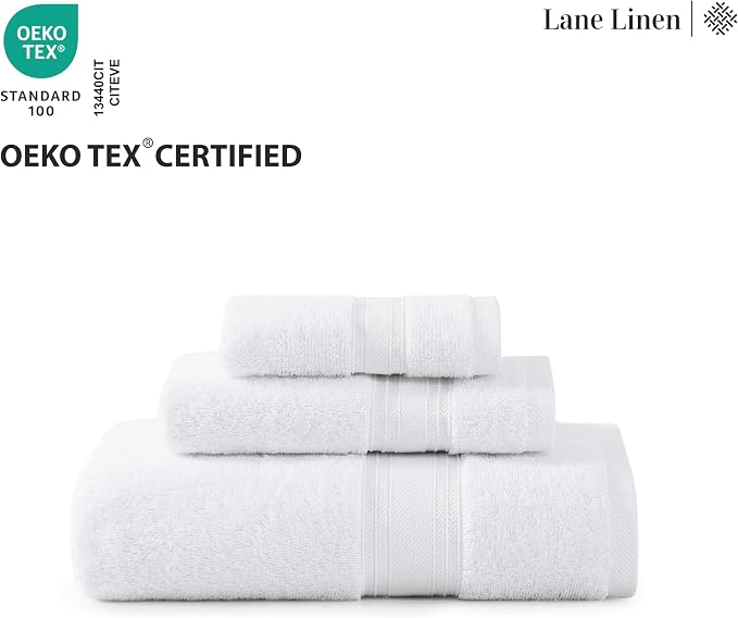 LANE LINEN 100% Mercerized Cotton Bath Towels Set of 12 – Zero Twist, 4 Bath - Image 8
