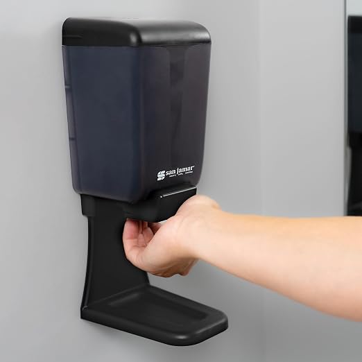 San Jamar Classic Plastic Manual Soap Dispenser, Hand Sanitizer Dispenser - Image 5