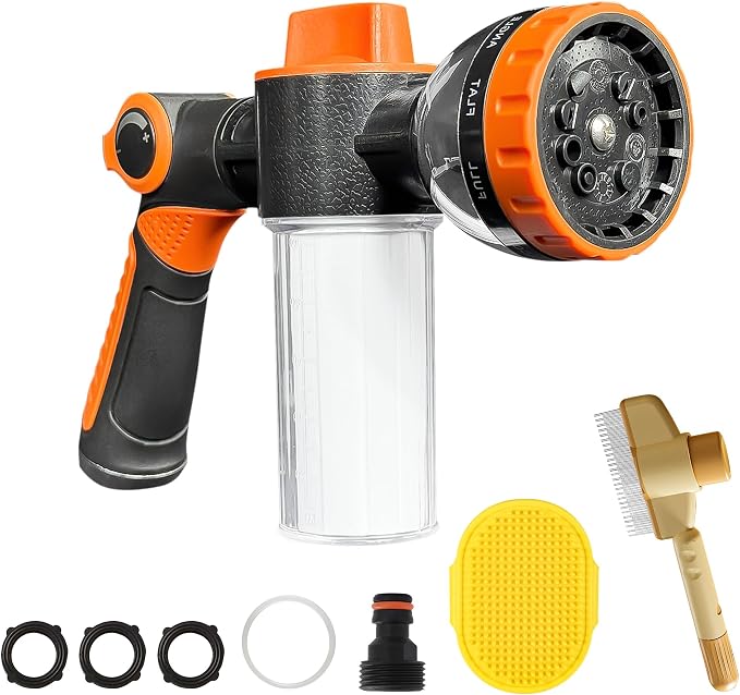 Dog Washing Hose Attachment, 10-in-1 Soap Sprayer Moden Garden Hose Nozzle by Unknown