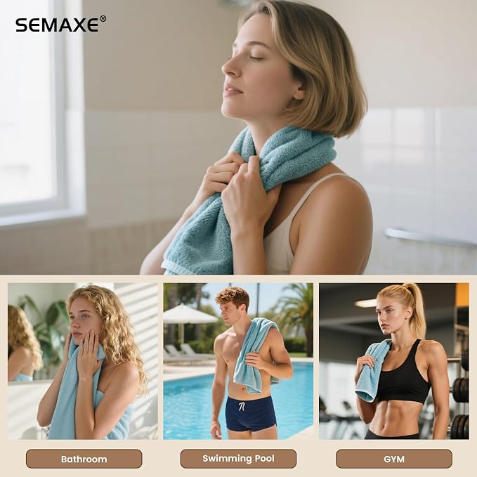 SEMAXE Bathroom Hand Towel, 100% Cotton Towels - Image 6
