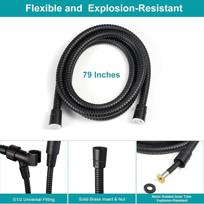 Handheld Shower Head with On Off Switch, 8-mode High Pressure Shower Wand with - Image 9