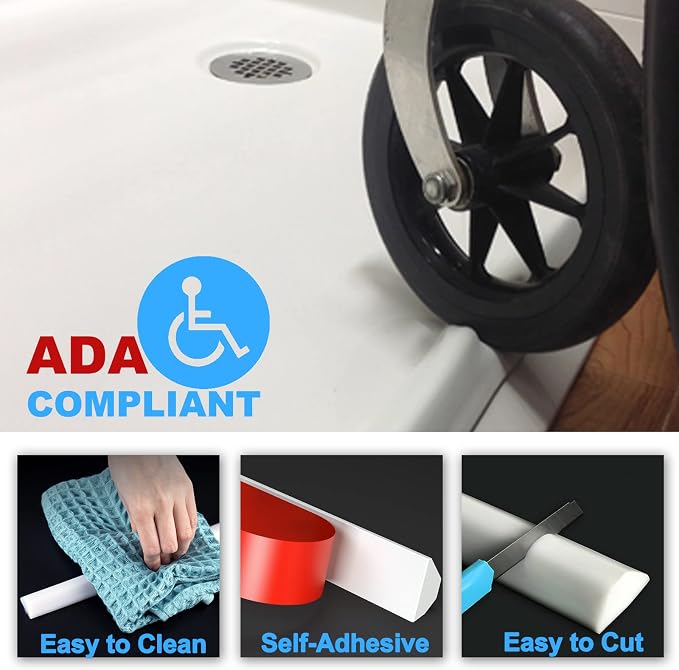 Duzzy 118 Inch Collapsible Shower Water Dam, Shower Threshold Water Stopper - Image 3