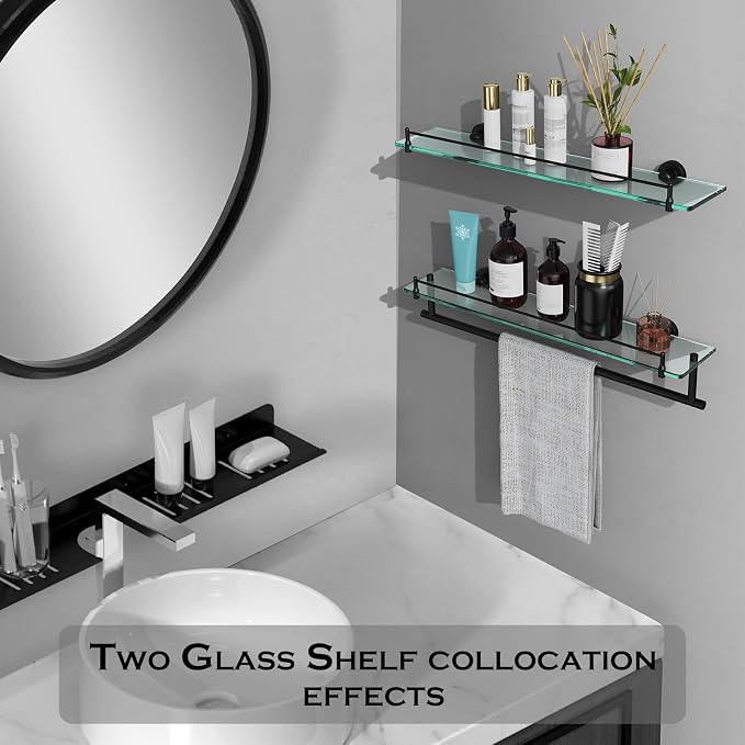 Towel Rack with Tempered Glass Shelf - Image 6