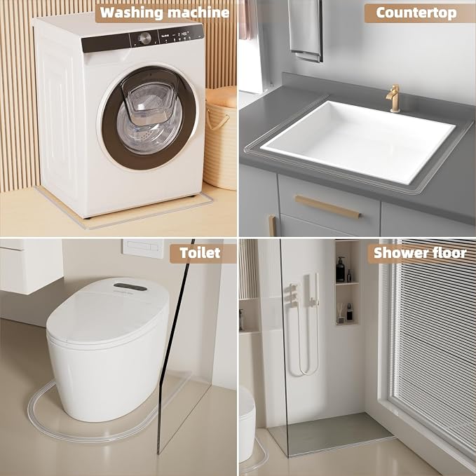 39” Transparent Shower Threshold Water Dam Stopper - Image 5