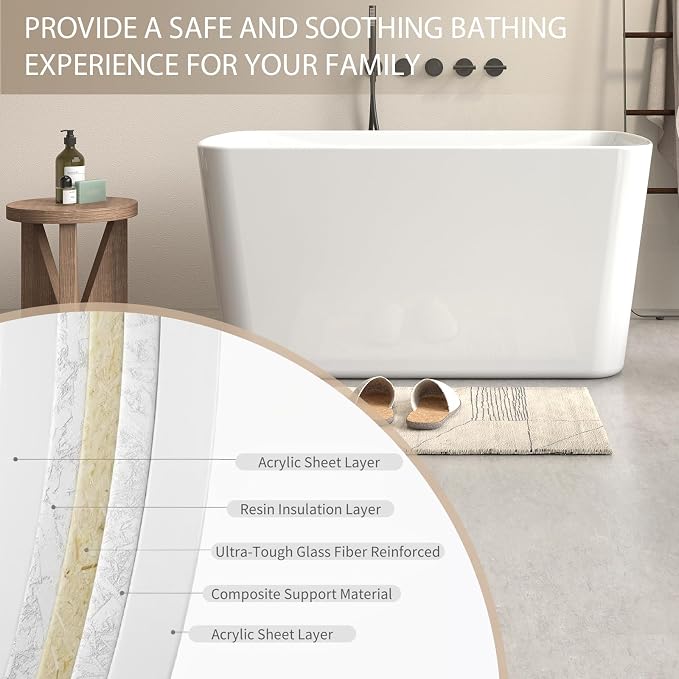 Abruzzo 49" Small Freestanding Bathtub - Image 6