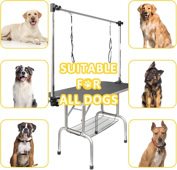 ROOMTEC 46" Dog Grooming Table, Foldable Home Pet Bathing Station - Image 3