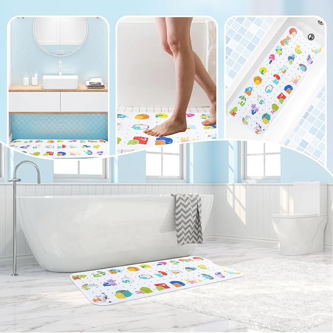 Baby Bath Mat for Tub Non Slip Kids Bathtub Mat Extra Long 40X16 Inch Toddler - Image 5