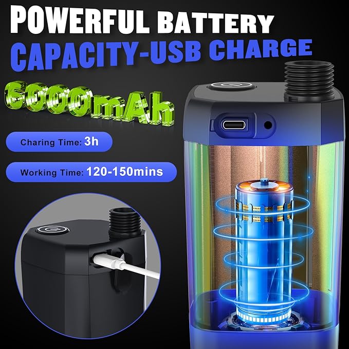 Portable Shower for Camping, Spopal 6000mAh Rechargeable Camping Shower - Image 2