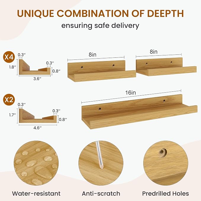 Axeman Picture Ledge Shelf, Floating Shelves - Image 3