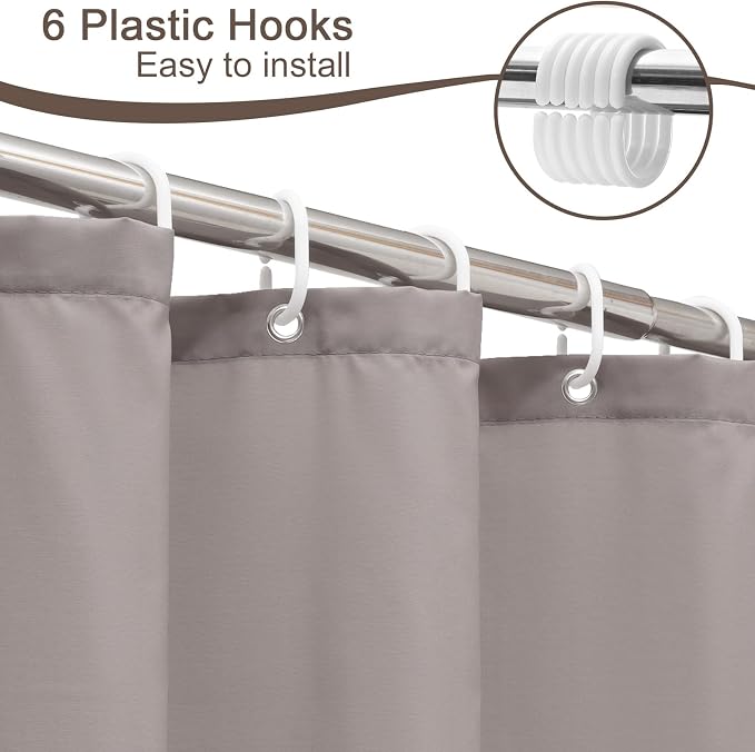 AooHome Stall Size 36x72 Inch Shower Curtain Liner, Half Size Solid Shower - Image 6