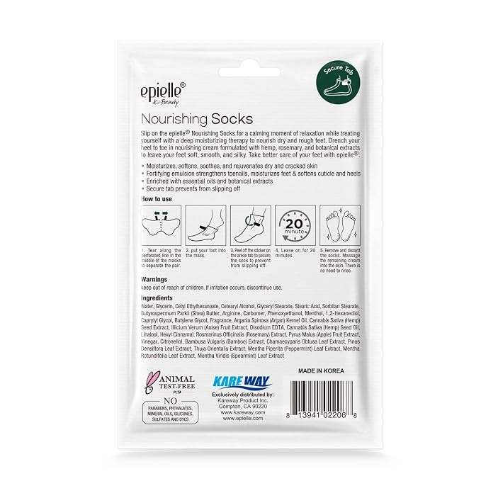 Epielle Relaxing and Nourishing Socks and Gloves 12 Pairs, Moisturizing Cream & - Image 8