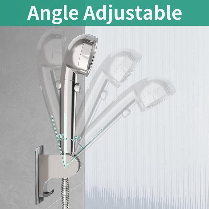 Hand Held Shower Head Holder Wall Mount, Shower Hose Holder Adhesive - Image 4