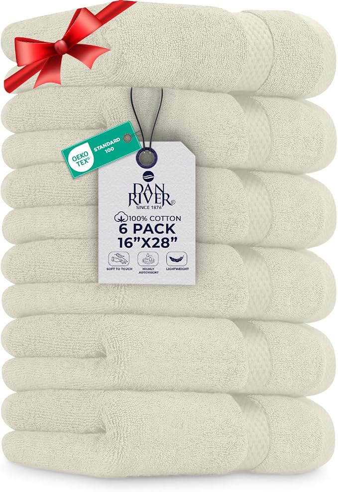 DAN RIVER 6-Pack Premium Hand Towels by DanRiver