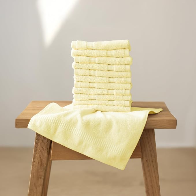 SALBAKOS 100% Turkish Cotton Washcloth Set of 12 13x13 inch | Heirloom Quality - Image 2