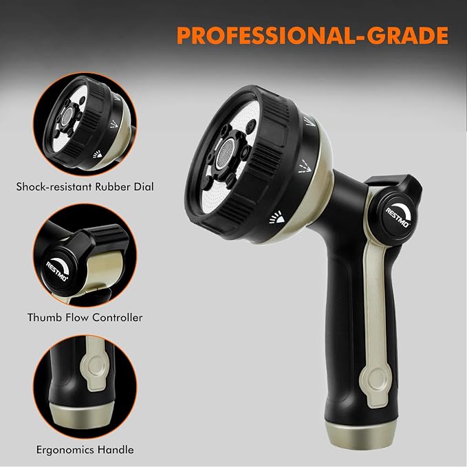 RESTMO Full Shower Hose Nozzle, Metal Spray Nozzle - Image 4