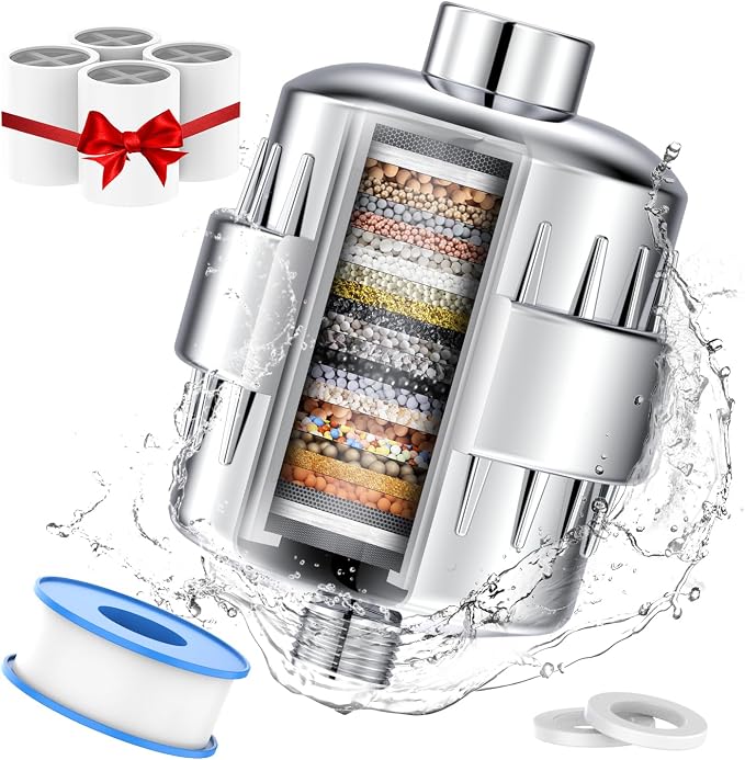 Shower Head Filter for Hard Water by PureRefreshmentBegins