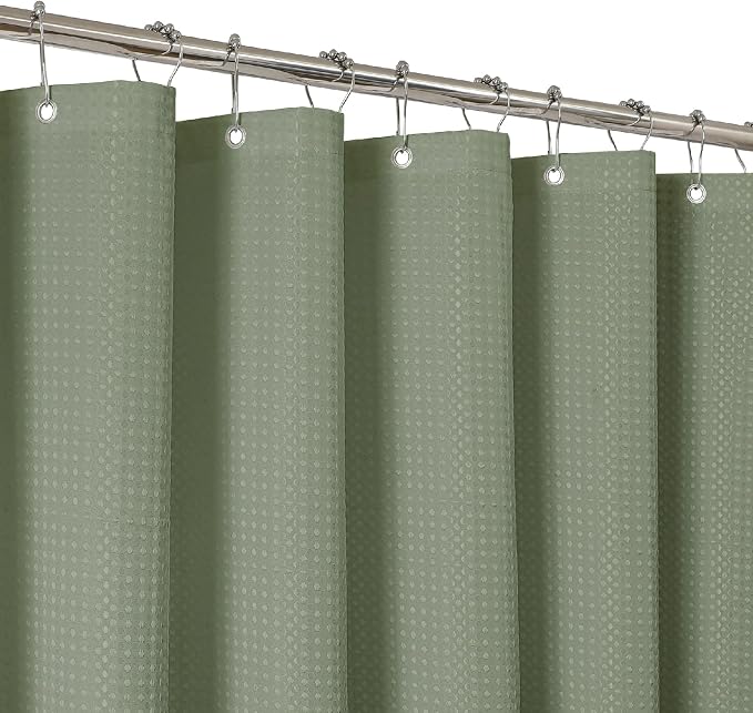 2-in-1 Waterproof Fabric Shower Curtain by THAIGEE