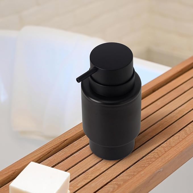 Fun Elements Black Soap Dispenser, 12oz Luxury Bathroom Soap Dispenser - Image 6