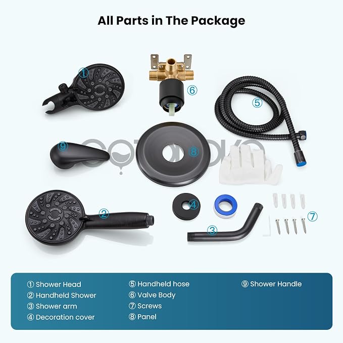 gotonovo Dual 2 in 1 Shower Head Kit High Pressure Combo System Shower Faucet 6 - Image 9