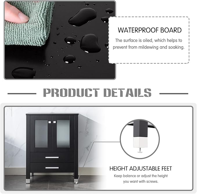 LUCKWIND 48" Bathroom Vanity Sink Combo, 24-inch Main Cabniet - Image 6