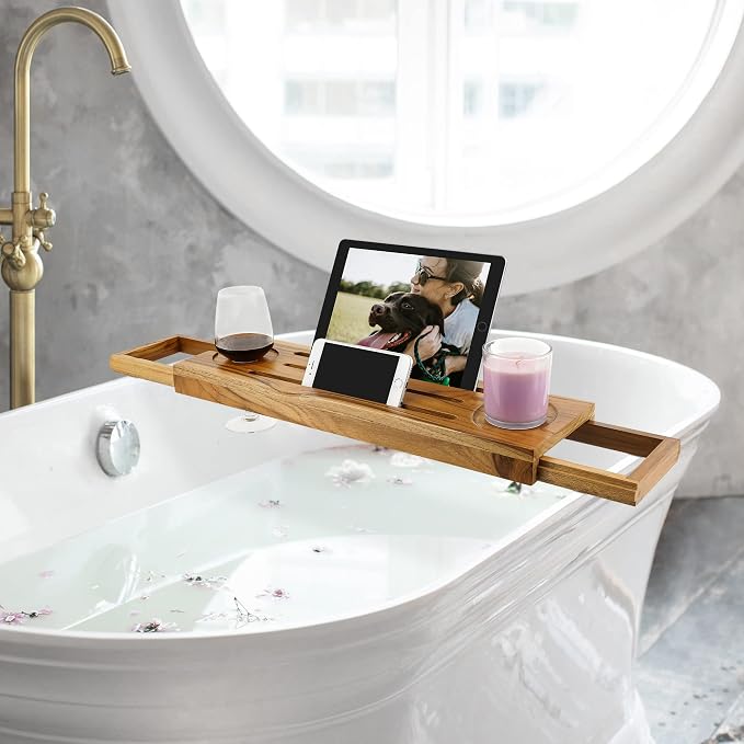 Teak Bathtub Tray Caddy - Image 5
