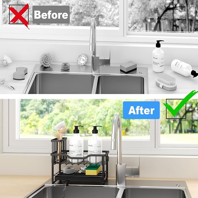 2-Tier Sponge Holder for Kitchen Sink, Caddy Organizer - Image 5