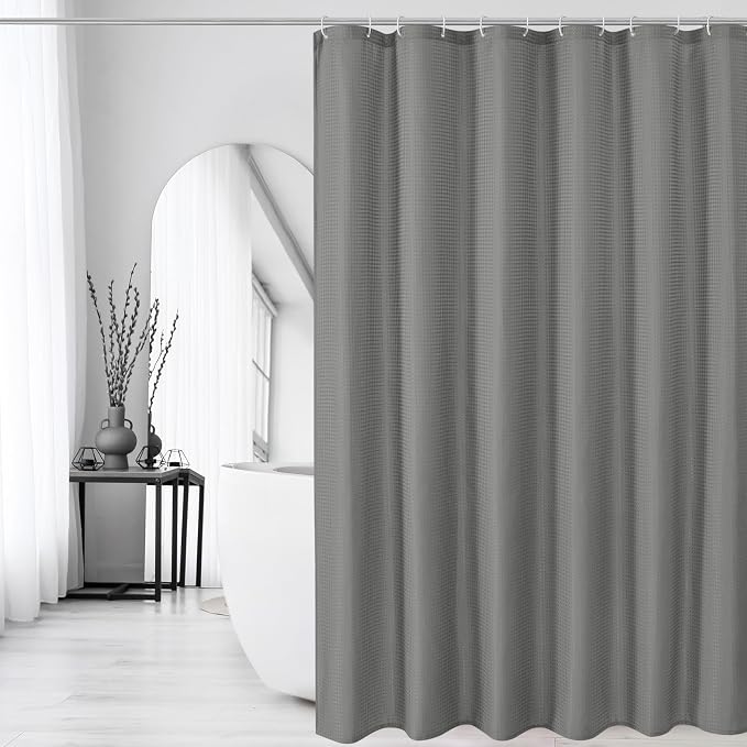 Gibelle Small Stall Shower Curtain 36 x 72, Narrow Half Waffle Weave Textured - Image 6