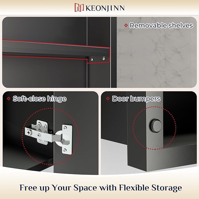 Keonjinn 40” x 30” Medicine Cabinets - Image 5