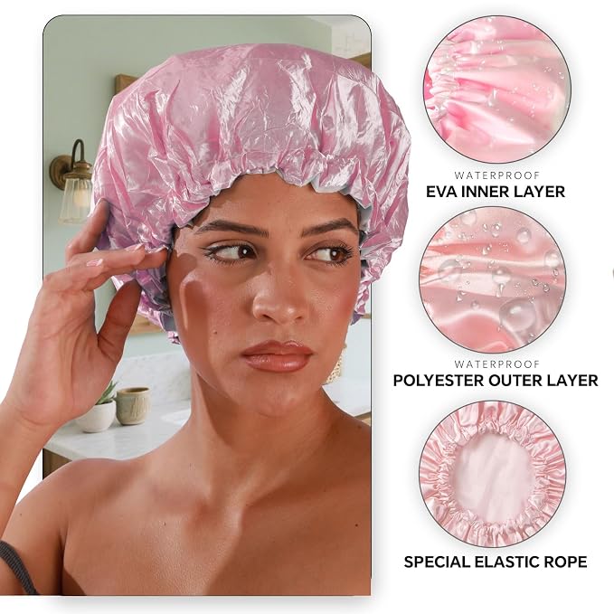 Smilco Reusable Shower Caps 4-Pack - Image 3