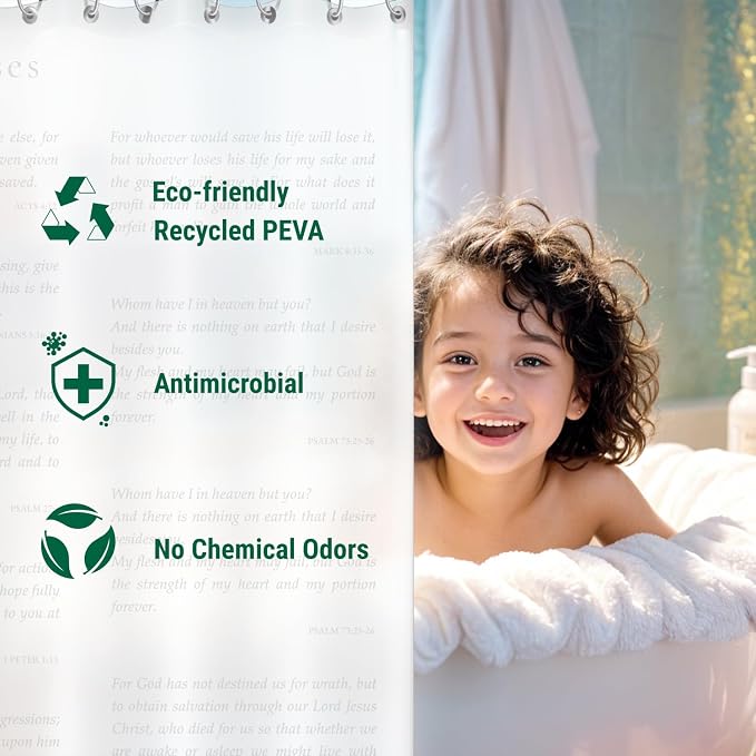 Eco-Friendly Recycled PEVA Shower Curtain Liner – Waterproof, Sustainable - Image 5