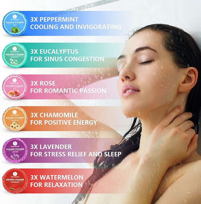 Shower Steamers Aromatherapy, Organic Eucalyptus Mint Rose Lavender Chamomile - Image 4