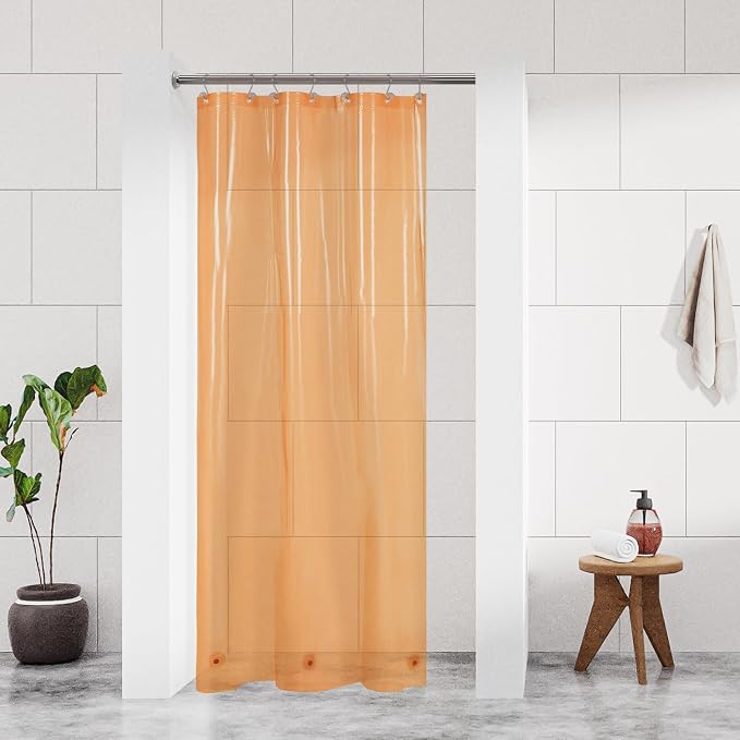 Barossa Design Clear Orange Stall Shower Curtain Liner 36" W x 72" H by BarossaDesign